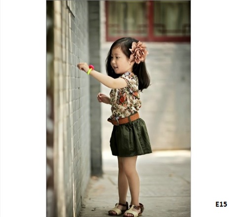 stelan floral rok anak cewe